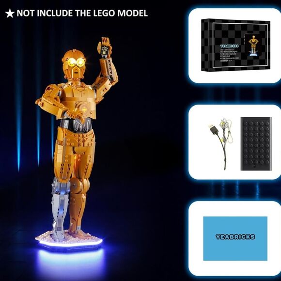 YEABRICKS LED Light for 75398 Star Wars C-3PO Building Blocks Model - Picture 5 of 5